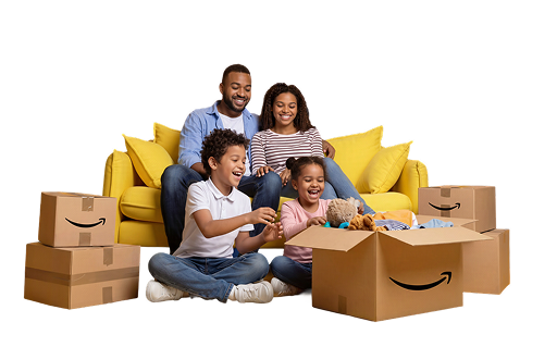 Famille malgache recevant sa commande Cart'In